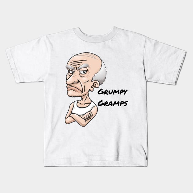 Grumpy gramps Kids T-Shirt by Comic Dzyns